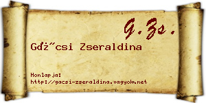 Gácsi Zseraldina névjegykártya